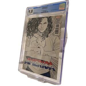 America #1 Second Printing Jamie McKelvie Black and White Variant CGC 9.8